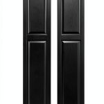 14.75 in. W x 67 in. H Builders Edge, Cottage Style, Raised Panel Shutters, Includes Matching Installation Spikes (Per Pair), 002 - Black-0