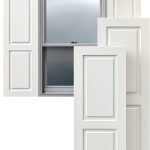 15"W x 36"H True Fit PVC Two Equal Raised Panel Shutters, Unfinished (Per Pair - Hardware Not Included)-0