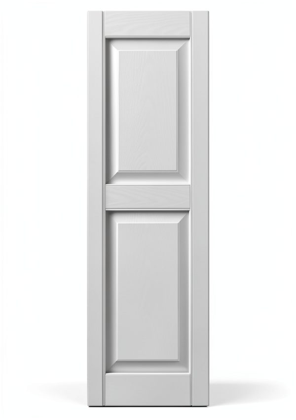 Ekena Millwork Custom Two Panel Raised Shutter White 14.75" x 65"-1