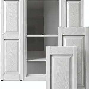 Ekena Millwork Custom Two Panel Raised Shutter White 14.75" x 65"-0
