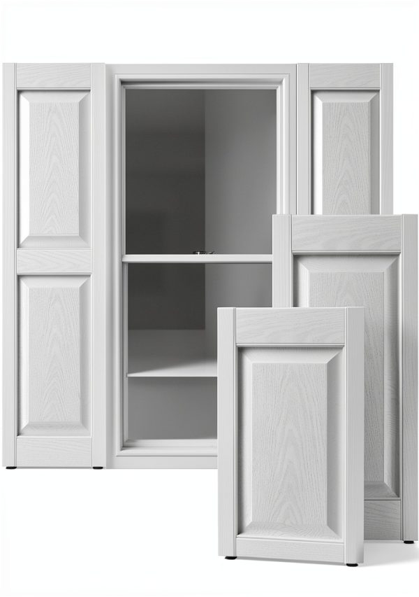 Ekena Millwork Custom Two Panel Raised Shutter White 14.75" x 65"-0