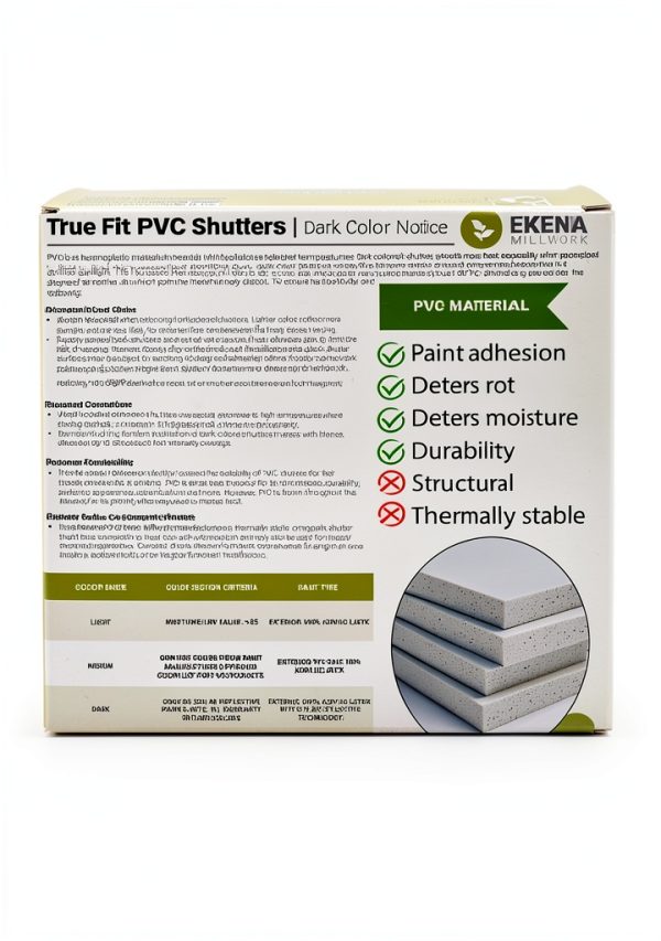 15"W x 36"H True Fit PVC Two Equal Raised Panel Shutters, Unfinished (Per Pair - Hardware Not Included)-7