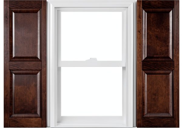 Polaris Vinyl Raised Panel Shutters 025 Sienna Brown 15x55 Pair-0