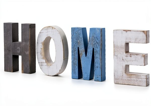 IRIS Rustic Wood Sign – Multicolor Freestanding Home Decor 16.5x5.9 in-0