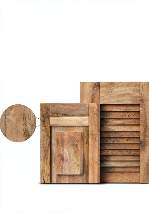 Americraft Exterior Real Wood Shutters 18"W x 64"H Two-Panel Raw-2
