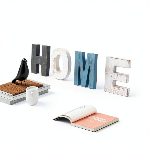 IRIS Rustic Wood Sign – Multicolor Freestanding Home Decor 16.5x5.9 in-2