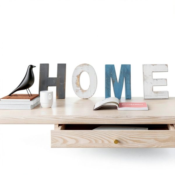 IRIS Rustic Wood Sign – Multicolor Freestanding Home Decor 16.5x5.9 in-3