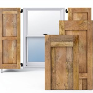 Americraft Exterior Real Wood Shutters 18"W x 64"H Two-Panel Raw-0