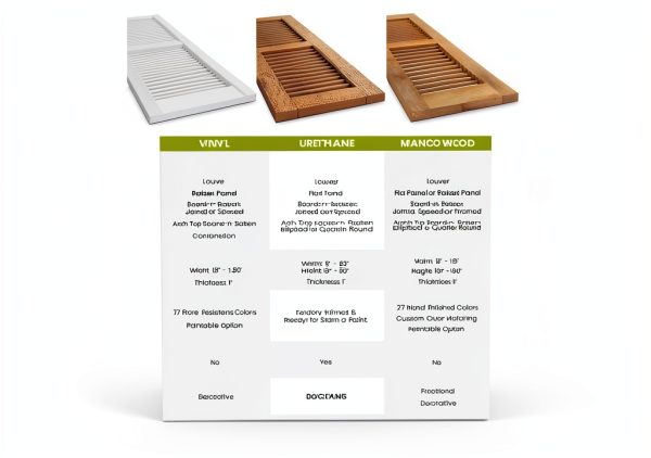 Americraft Exterior Real Wood Shutters 18"W x 64"H Two-Panel Raw-7