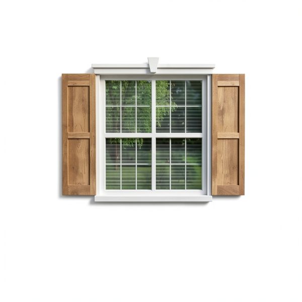 Americraft Exterior Real Wood Shutters 18"W x 64"H Two-Panel Raw-9