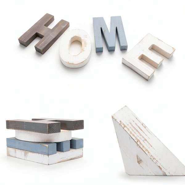 IRIS Rustic Wood Sign – Multicolor Freestanding Home Decor 16.5x5.9 in-4